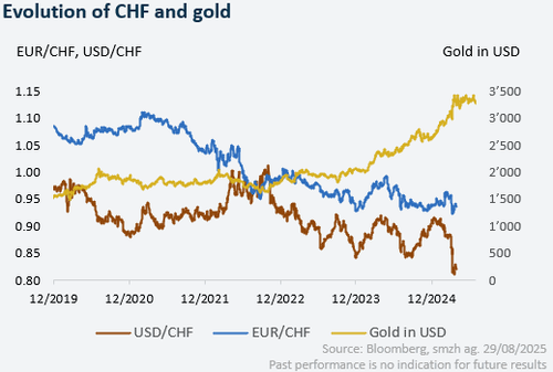 Preisentwicklung CHF und Gold